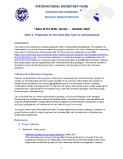 "Best of the Web" - Serie
Note 2. Preparing for the Next Big Push in Infrastructure